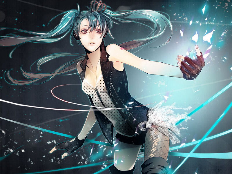 Anime Character with Blue Hair — Dynamic, Night, Digital Art