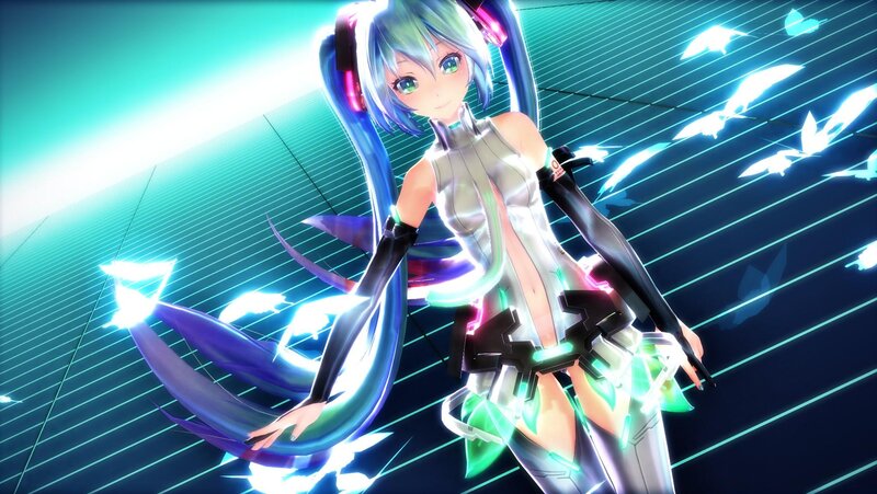 Anime Character with Blue Hair — Futuristic