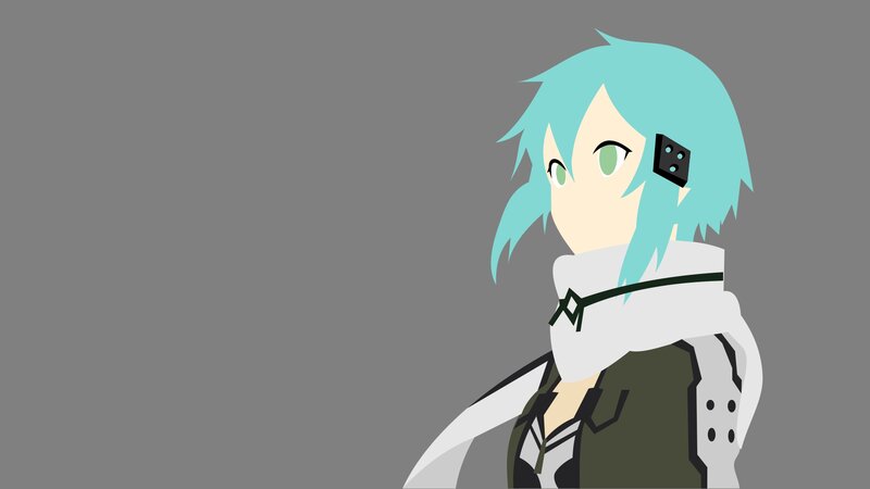 Anime Character with Blue Hair — Gray, Neutral