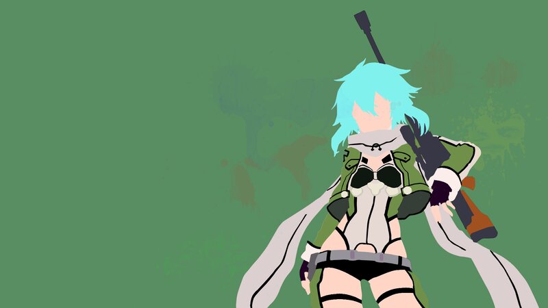 Anime Character with Blue Hair — Green, Calm