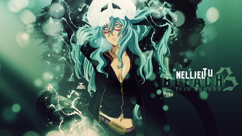 Anime Character with Blue Hair — Green, Dramatic