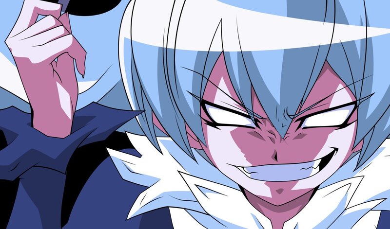 Anime Character with Blue Hair — Intense