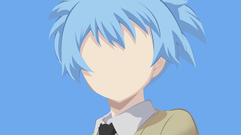 Anime Character with Blue Hair — Neutral, Blue Hair, Collar