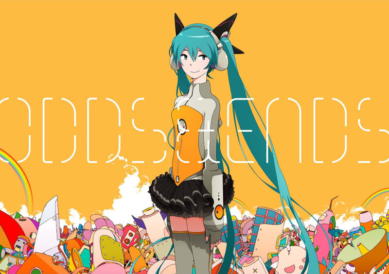 Anime Character with Blue Hair — Orange, Playful