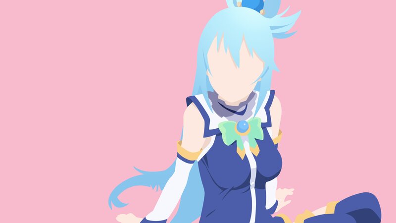 Anime Character with Blue Hair — Pink, Calm, Blue Hair