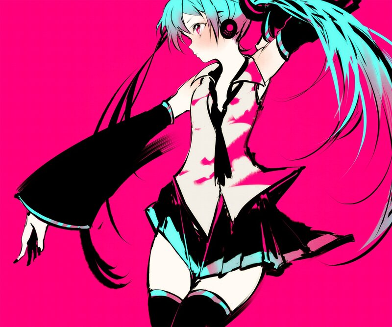 Anime Character with Blue Hair — Pink, Dynamic