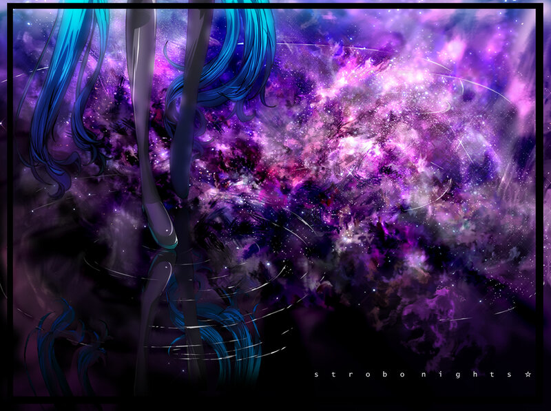 Anime Character with Blue Hair — Purple