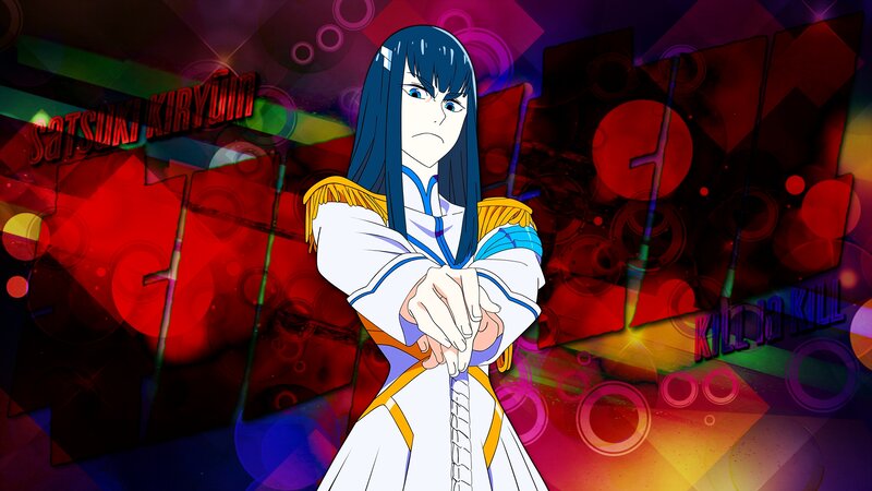 Anime Character with Blue Hair — Red, Dramatic, Sword