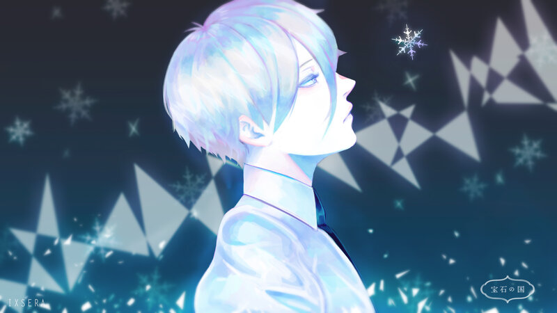 Anime Character with Blue Hair — Serene, Calm