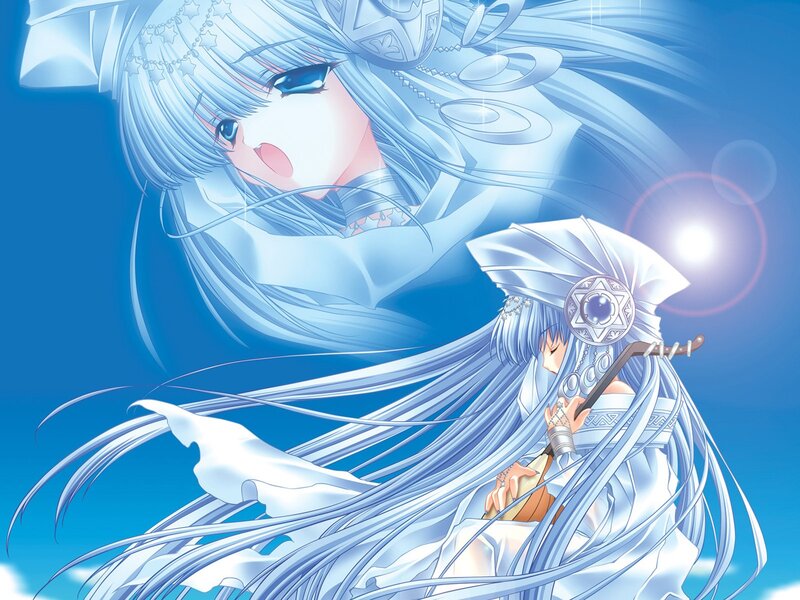 Anime Character with Blue Hair — Serene, Sword