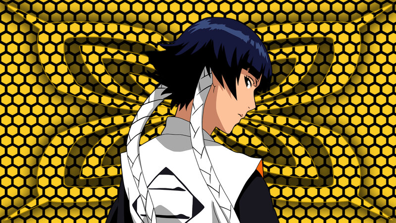 Anime Character with Blue Hair — Yellow, Dramatic