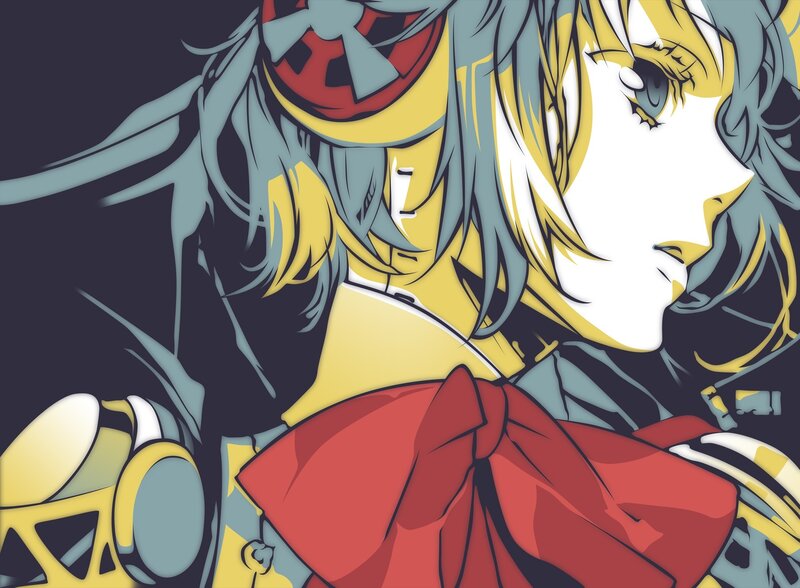 Anime Character with Blue Hair — Yellow