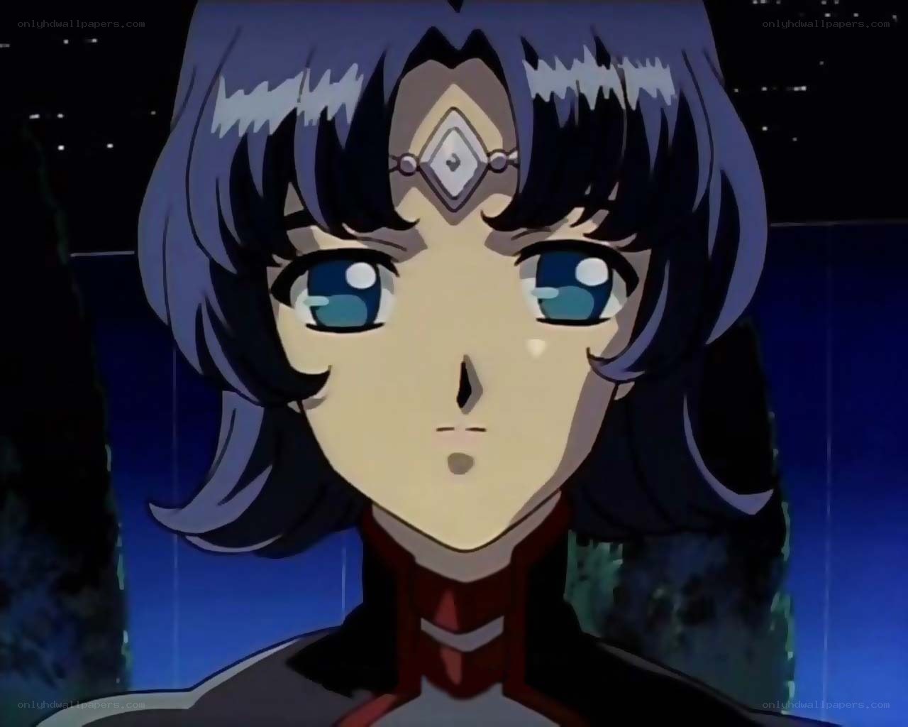 anime character with blue hair