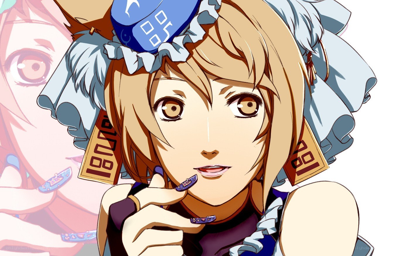 anime character with blue hat