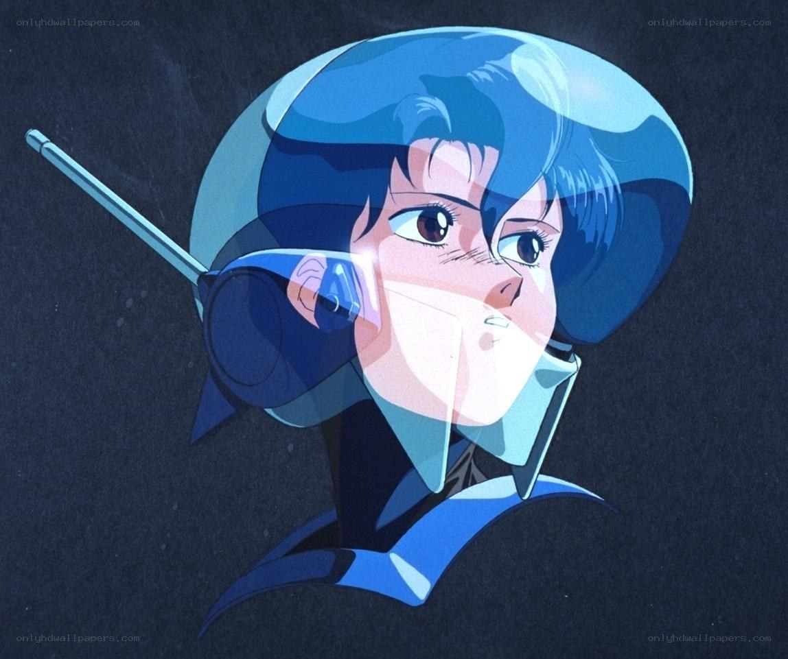 anime character with blue helmet