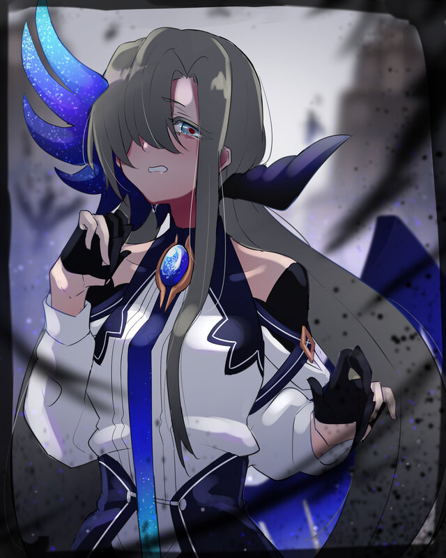 Anime Character with Blue Horns