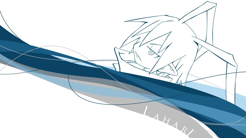 anime character with blue lines