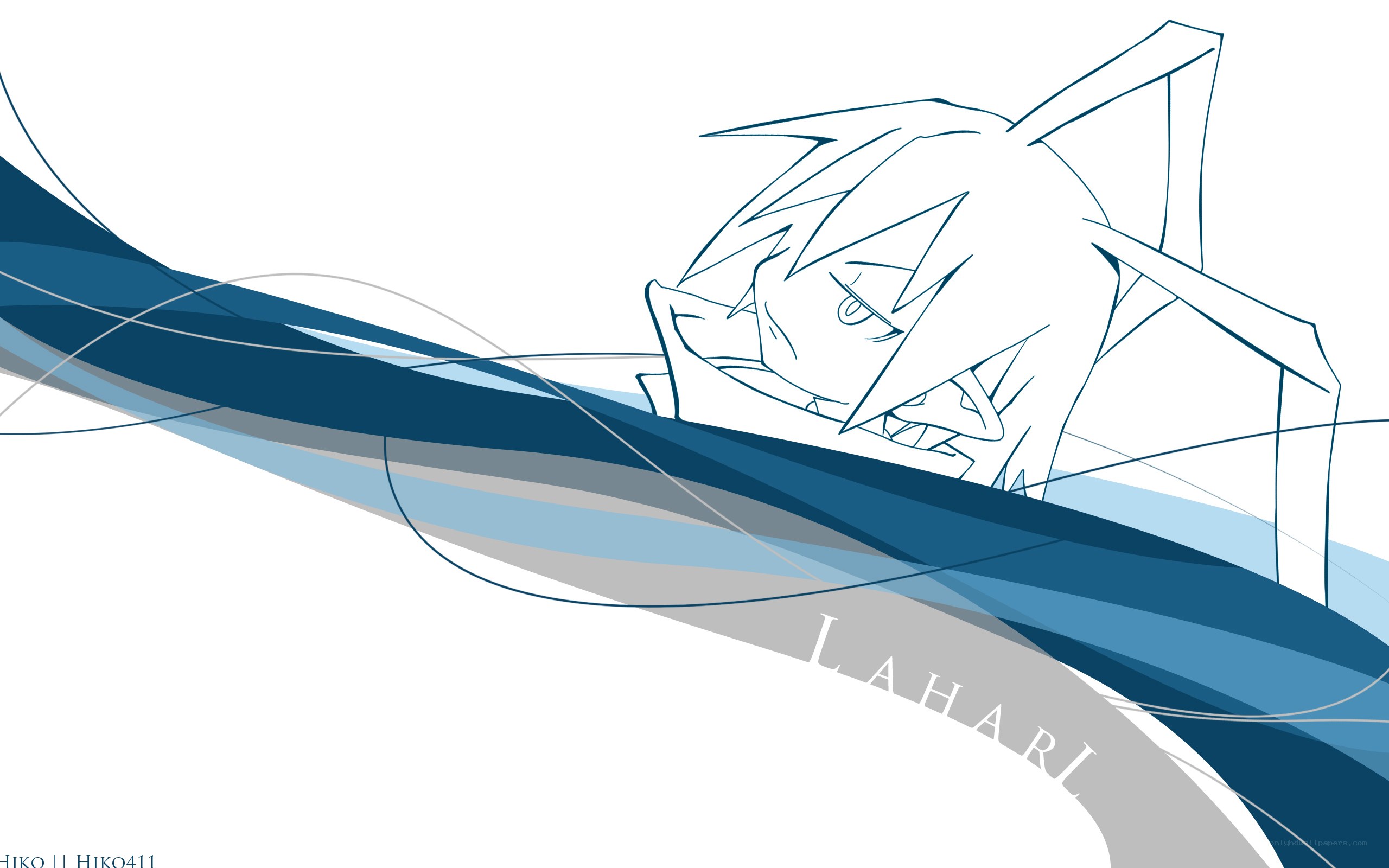 anime character with blue lines
