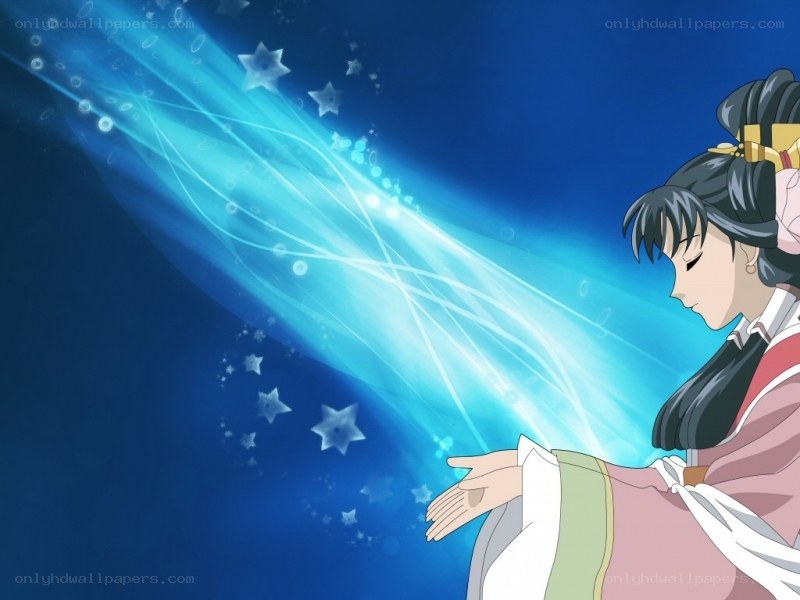 anime character with blue magic