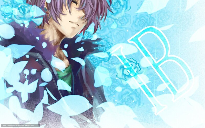 anime character with blue roses