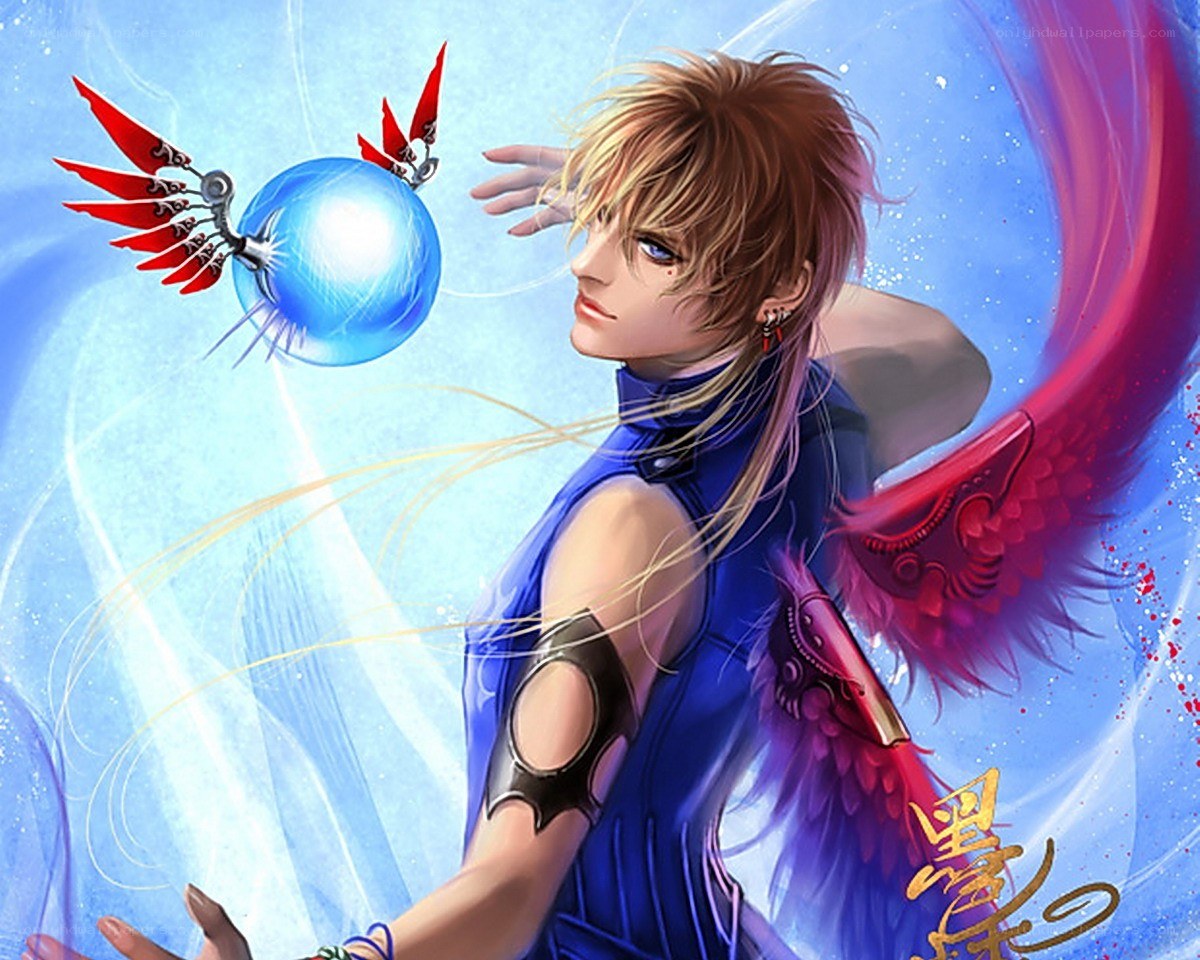 Anime character with blue sphere