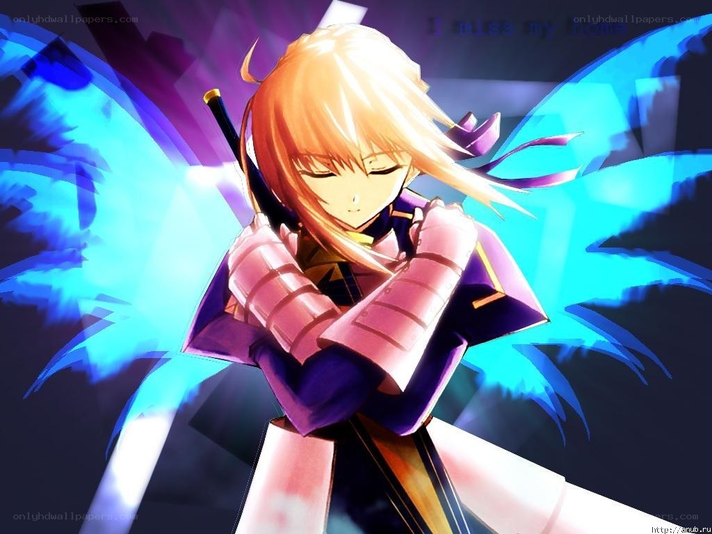 Anime character with blue wings