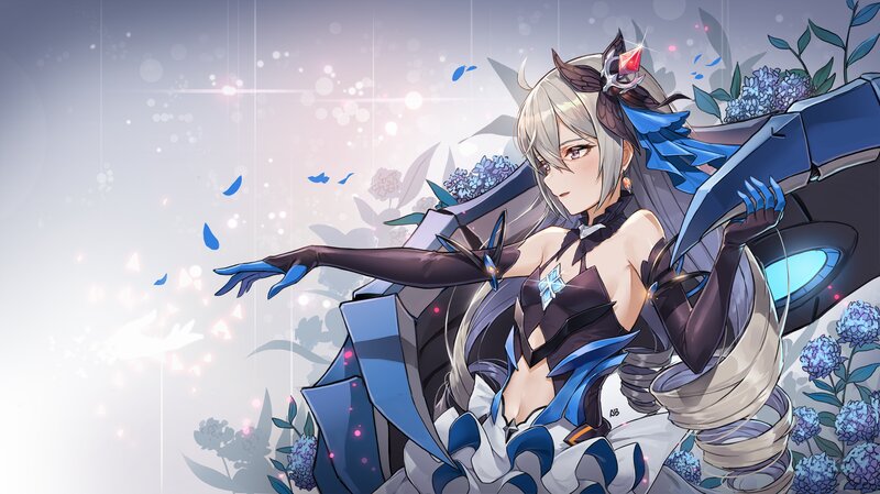 Anime Character with Blue Wings — Serene