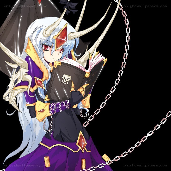 anime character with book and chains