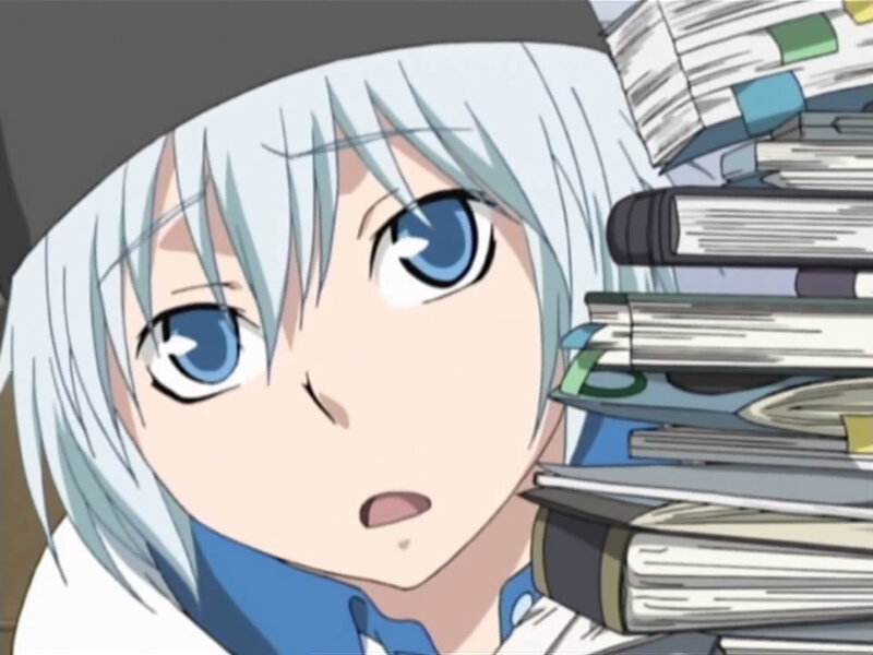 Anime Character with Books