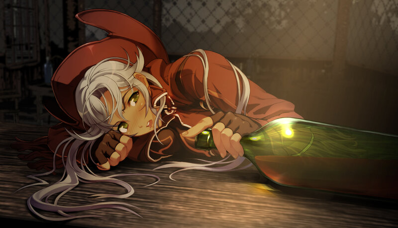 Anime Character with Bottle — Brown