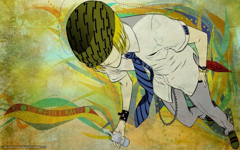 Anime Character with Bottle — Yellow