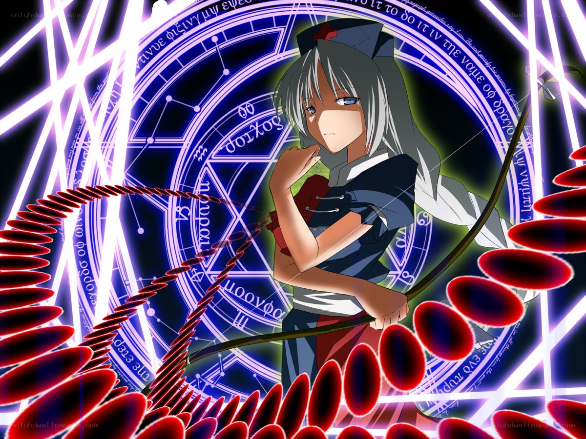 Anime character with bow and magic circle