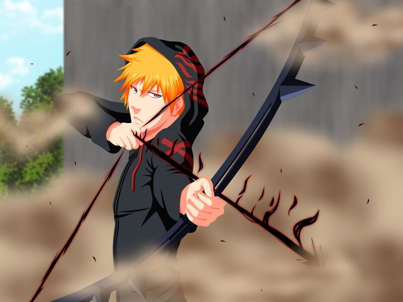 Anime Character with Bow — Black, Action