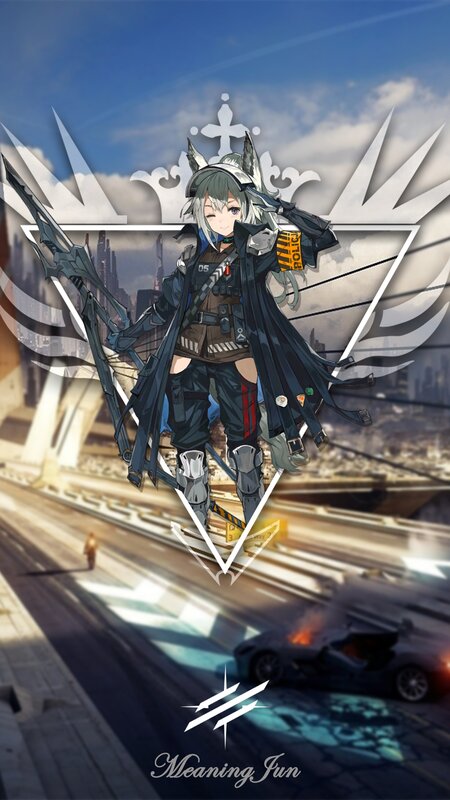 Anime Character with Bow — Blue, Dramatic, Afternoon