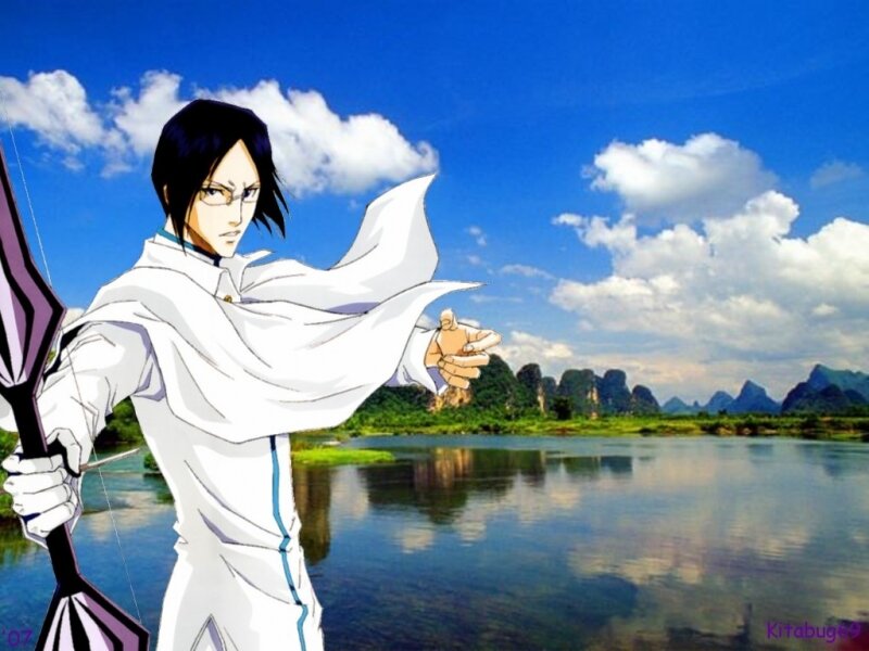 Anime Character with Bow — Blue, Dramatic