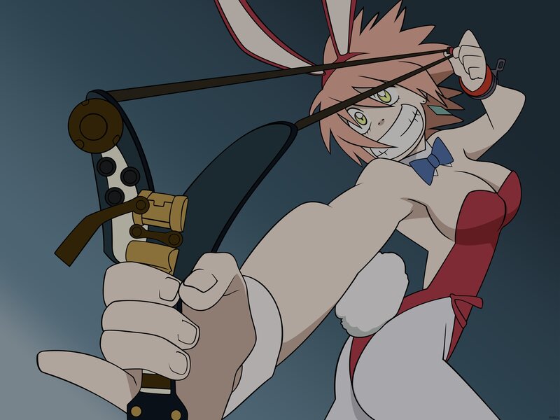Anime Character with Bow — Gray