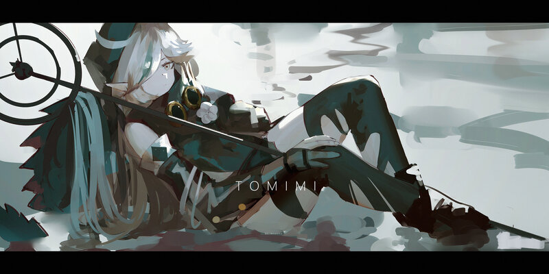 Anime Character with Bow — Green, Calm