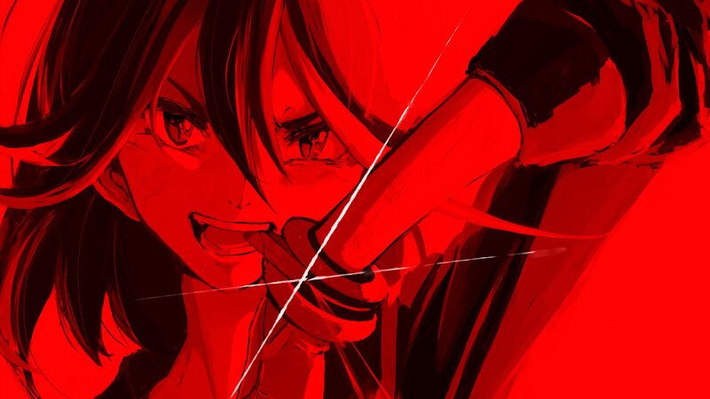 Anime Character with Bow — Red, Dramatic