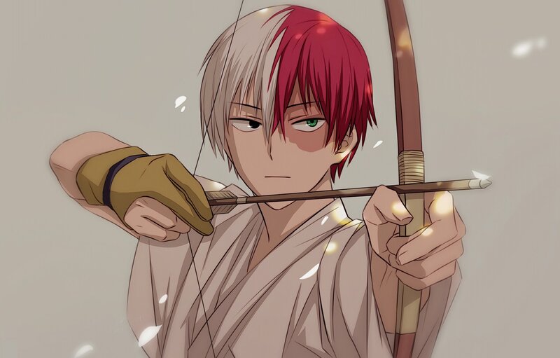 Anime Character with Bow — Red, Focused