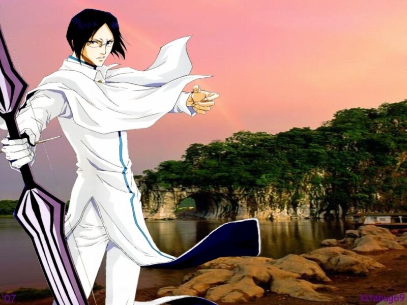 Anime Character with Bow — White
