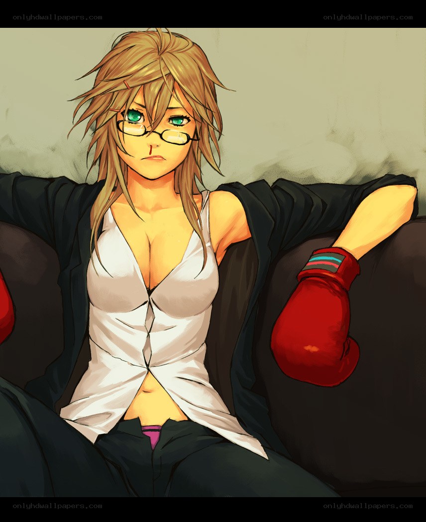 anime character with boxing glove