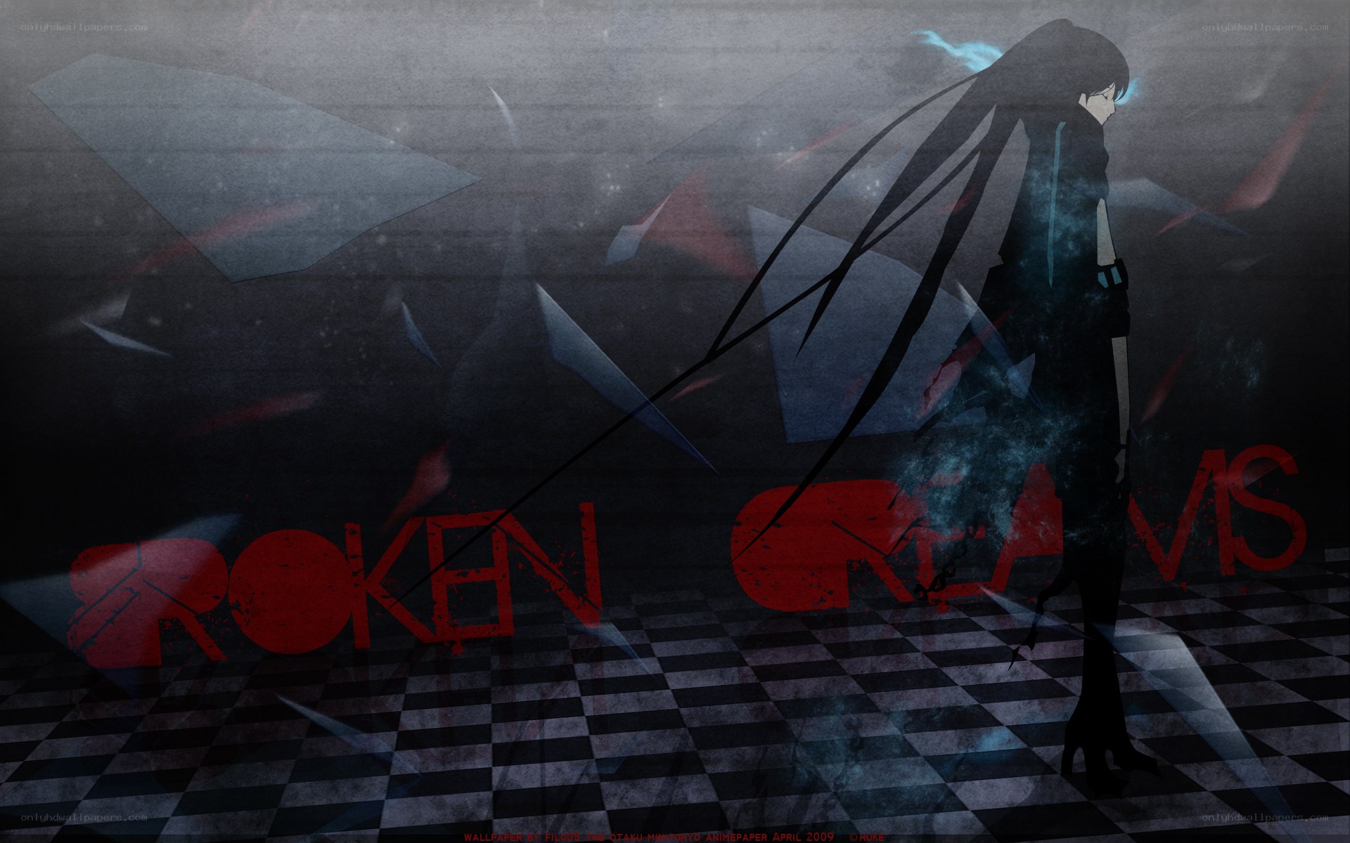 anime character with broken glass