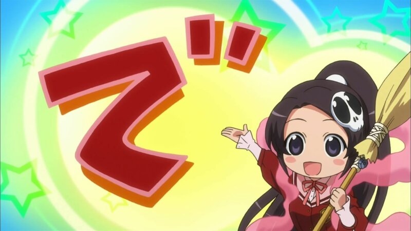 anime character with broom