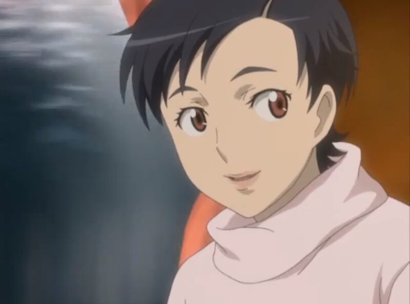 Anime Character with Brown Eyes — White