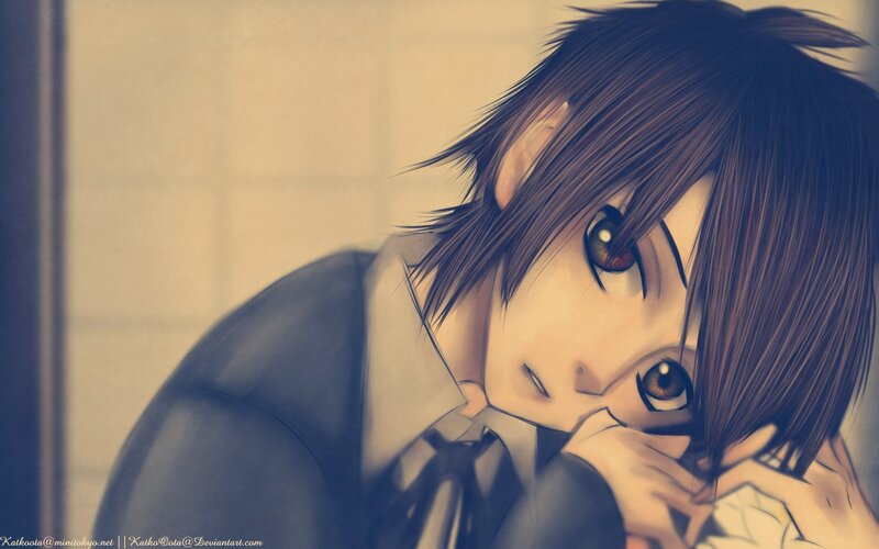 anime character with brown hair