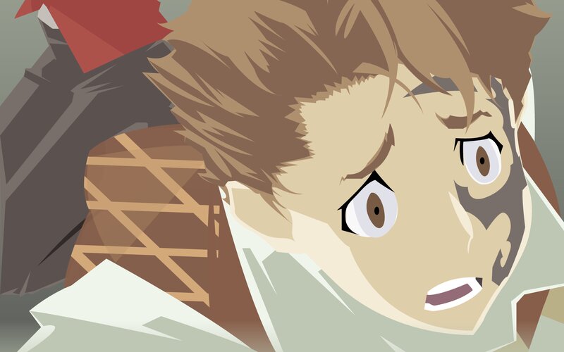 Anime Character with Brown Hair — Dramatic, Brown Hair, White Shirt