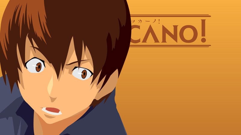 Anime Character with Brown Hair — Orange, Dramatic, Text