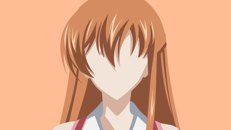 Anime Character with Brown Hair — Orange, Neutral, Neck