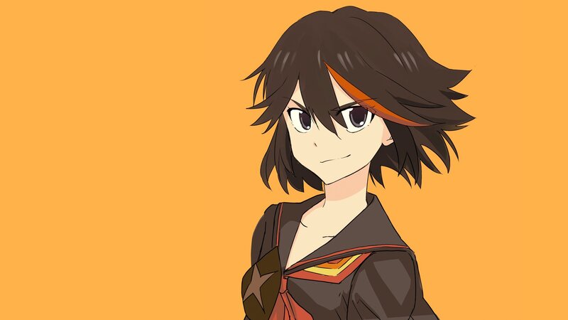 Anime Character with Brown Hair — Orange, Neutral