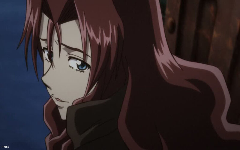Anime Character with Brown Hair — Serious